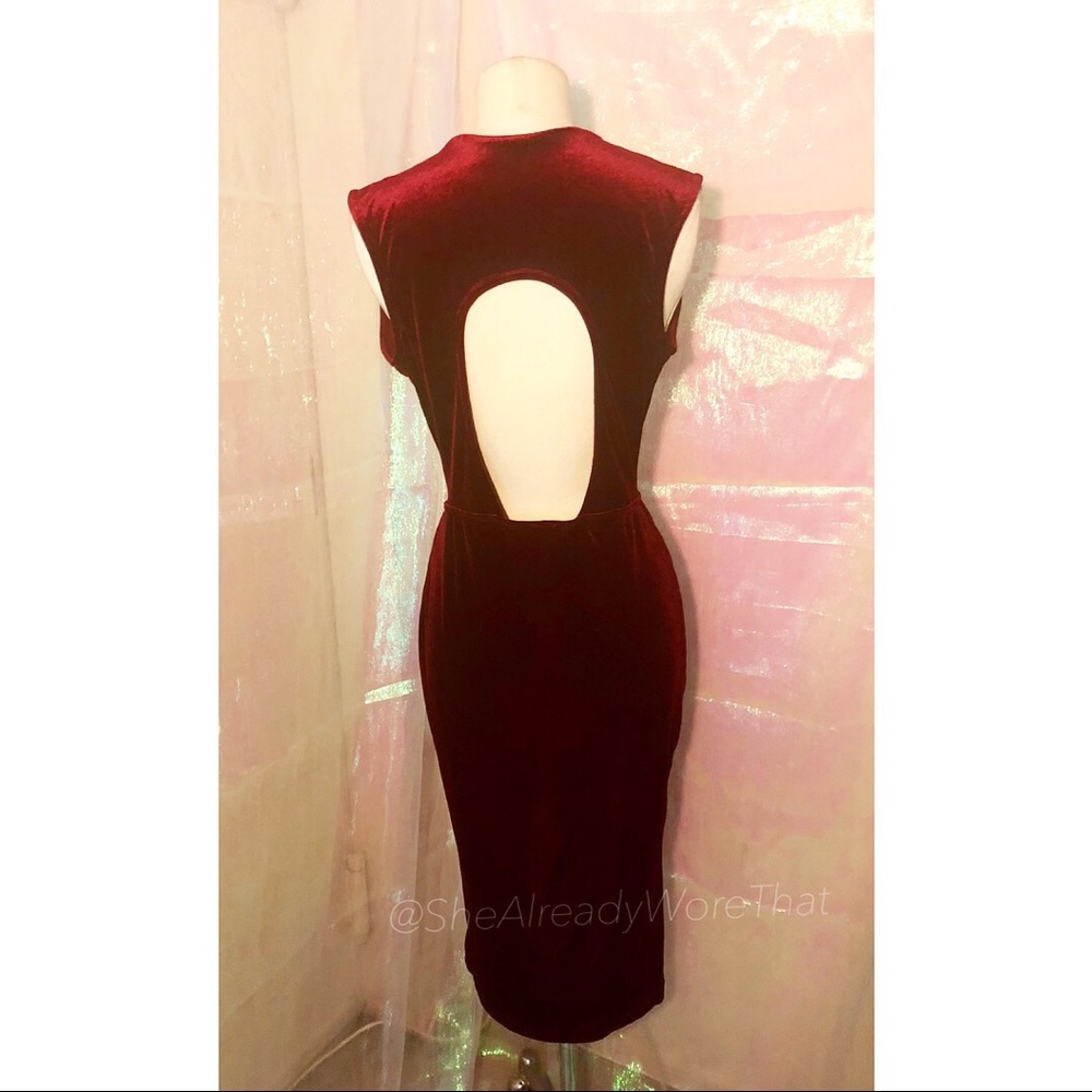 Fashion Nova Southern Charm Dress in Burgundy ❤️ - Picture 5 of 6